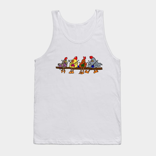 Knitting Chickens Tank Top by imphavok